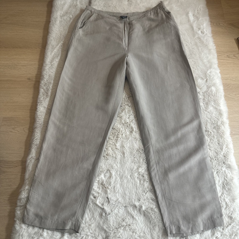 Eileen Fisher Straight Leg Pants in Light Taupe